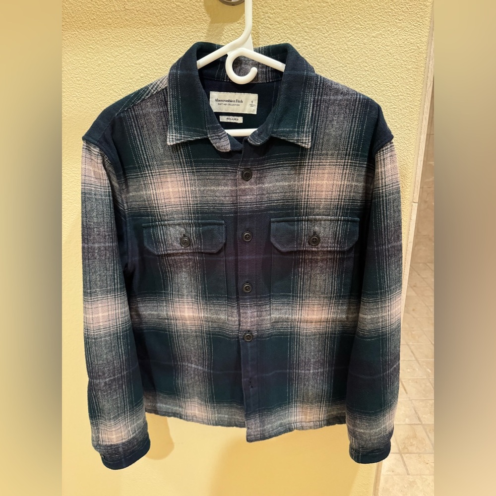 Abercrombie & Fitch Men's Relaxed Heavyweight Flannel Shirt Jacket